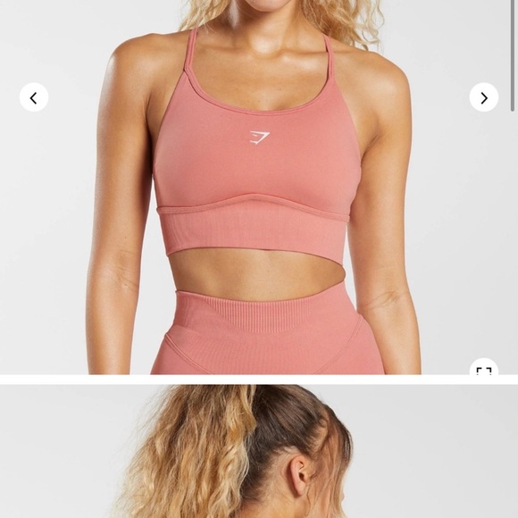 Gymshark Sweat Seamless Leggings and Bra top set size S Terracotta pink - Picture 10 of 12